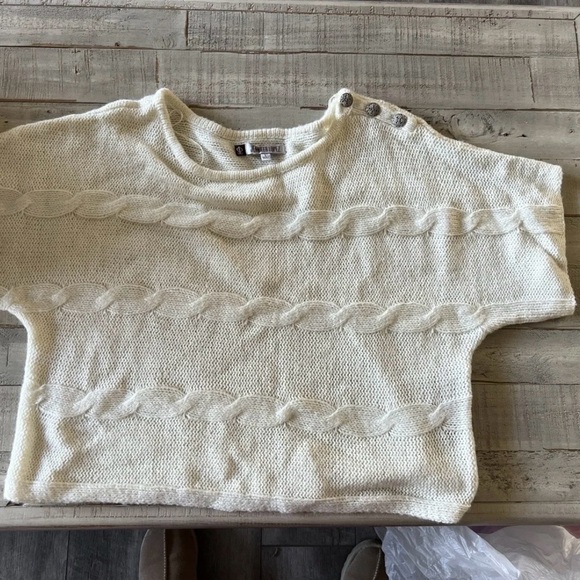 Jennifer Lopez Large Chunky Cable Knit Sweater crop - Picture 1 of 3